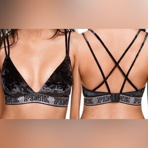 Victoria's Secret PINK Velvet Triangle Bralette size M. NWOT